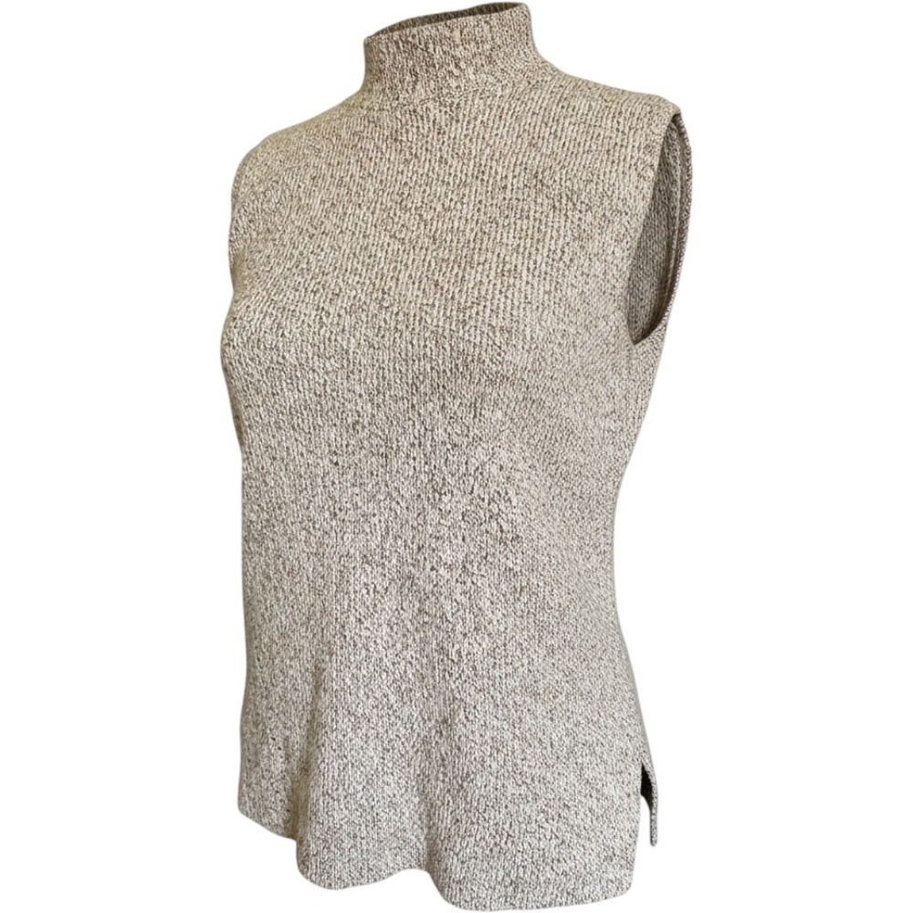 White House Black Market Women's Sleeveless Marled Mock Neck Sweater Size S WHBM